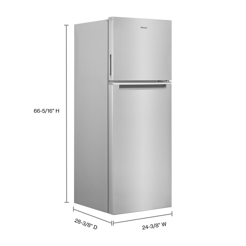 Whirlpool stainless steel small space top-freezer refrigerator with flexible shelves from appliances and kitchenware collections