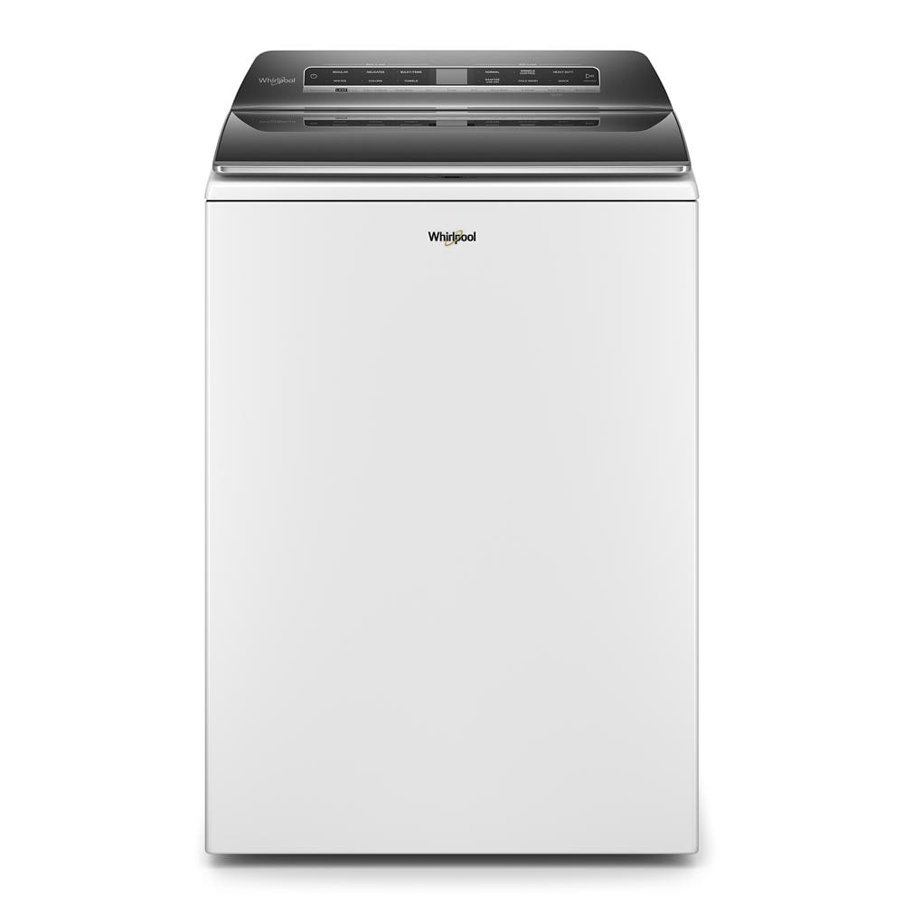 White top load washer with digital control panel and sleek dark gray lid from Washers & Dryers collection
