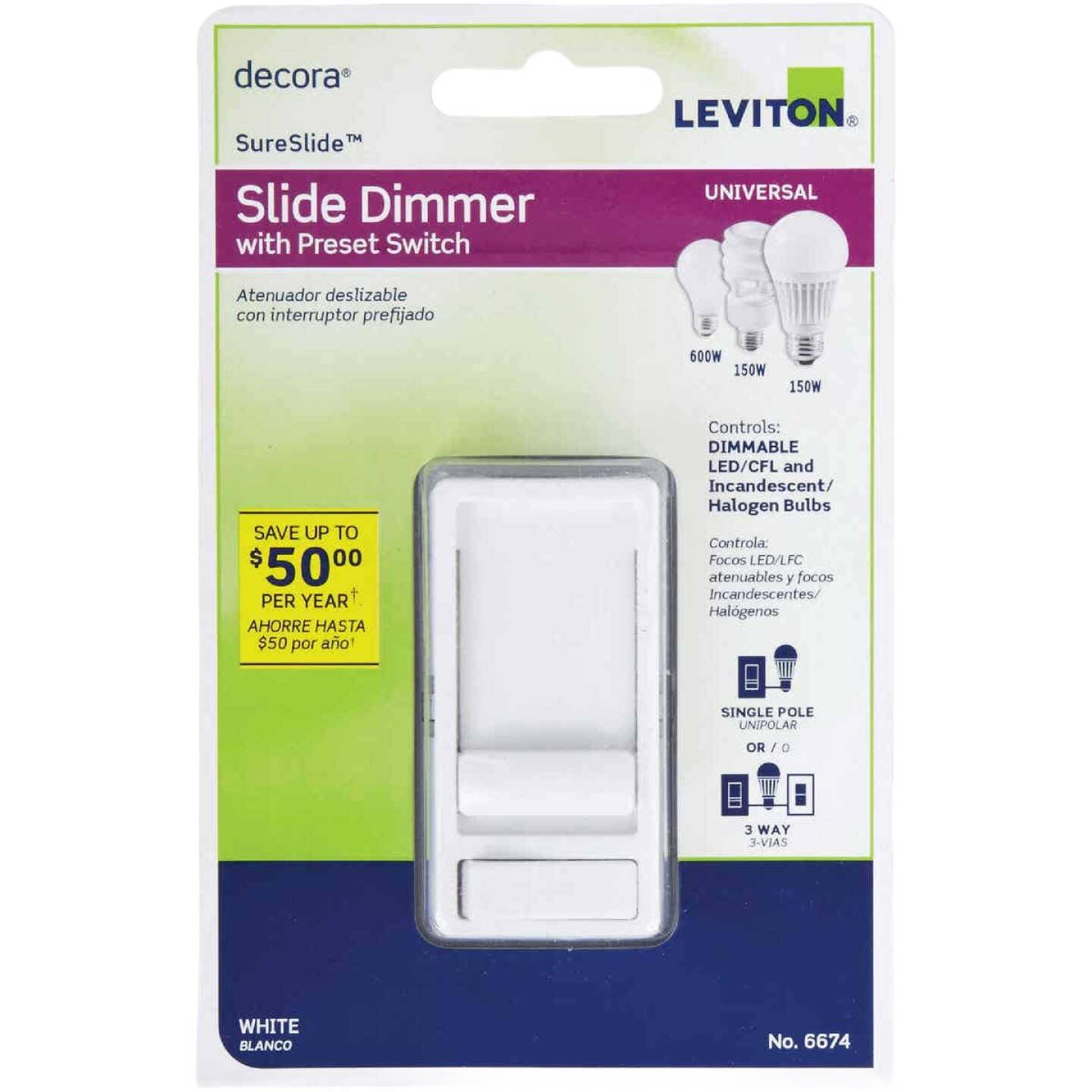White slide dimmer switch compatible with LED, CFL, incandescent bulbs for home electrical projects under $50 collection