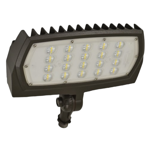 Black adjustable neck flood light with multiple LED bulbs for outdoor and electrical home improvement use
