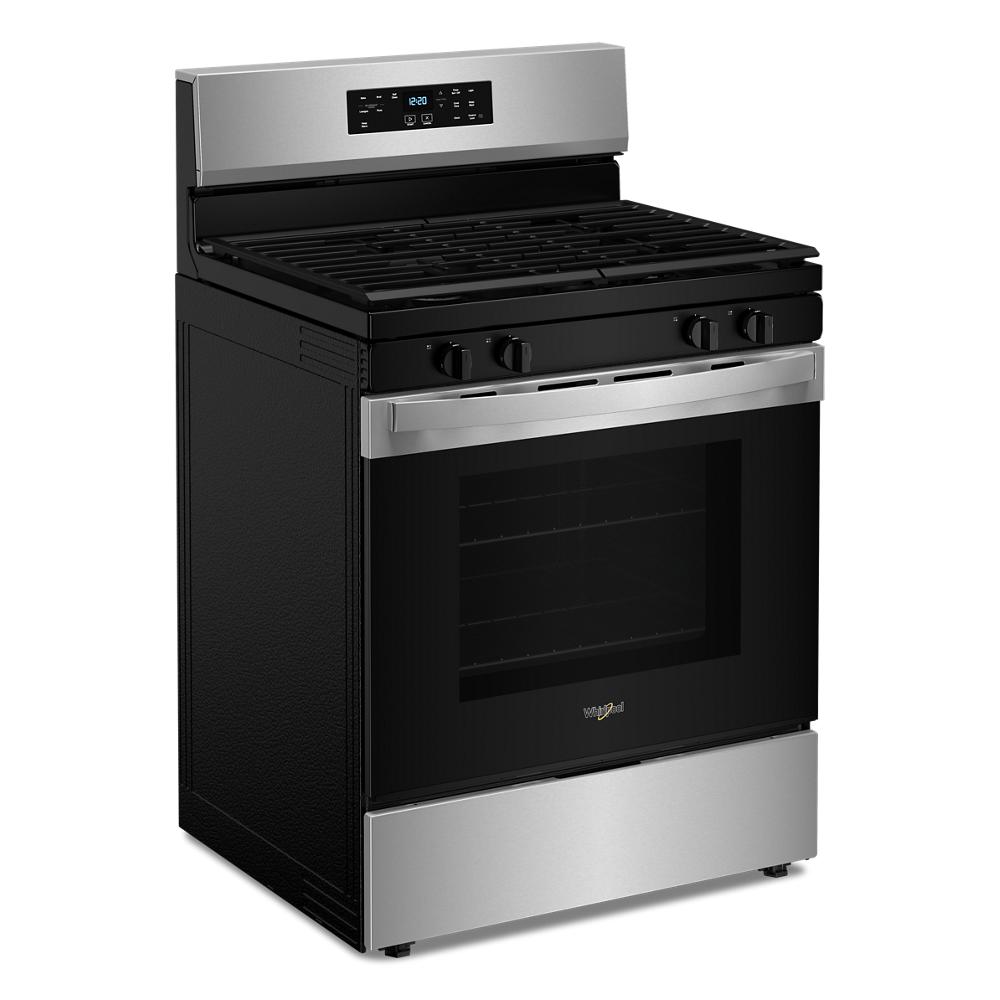 30-inch stainless steel gas range with five burners and digital control panel from Ranges and Kitchen & Kitchenware collections