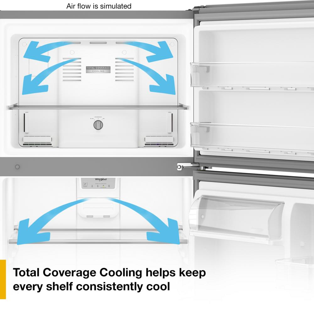 Whirlpool® 30-inch Wide Top Freezer Refrigerator with Total Coverage Cooling- 19 Cu. Ft.