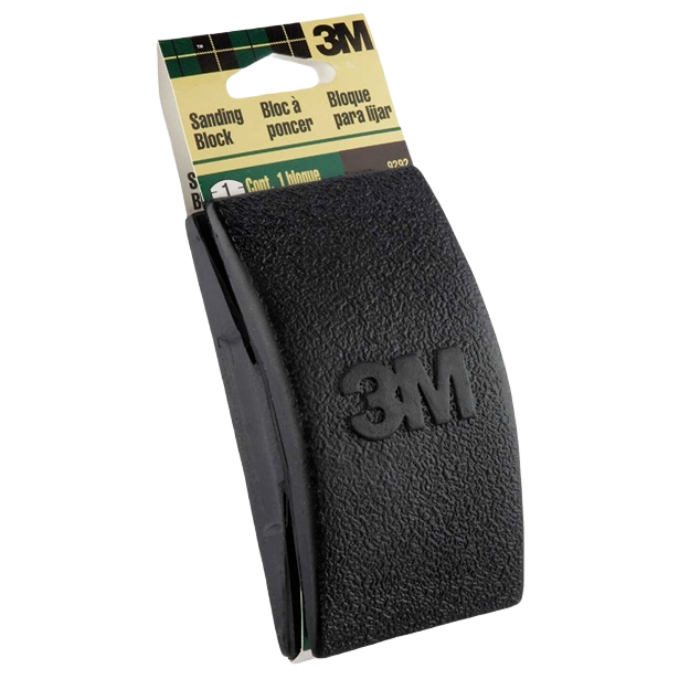 Black 3M sanding block with textured grip for precise control in sandpaper and home improvement tool collections