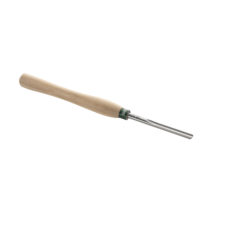 Wood-handled high-speed steel spindle gouge with ergonomic grip for precision woodworking and home improvement tasks
