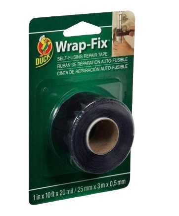 Black self-fusing repair tape in packaging, ideal for home improvement and tape dispenser collections under $50