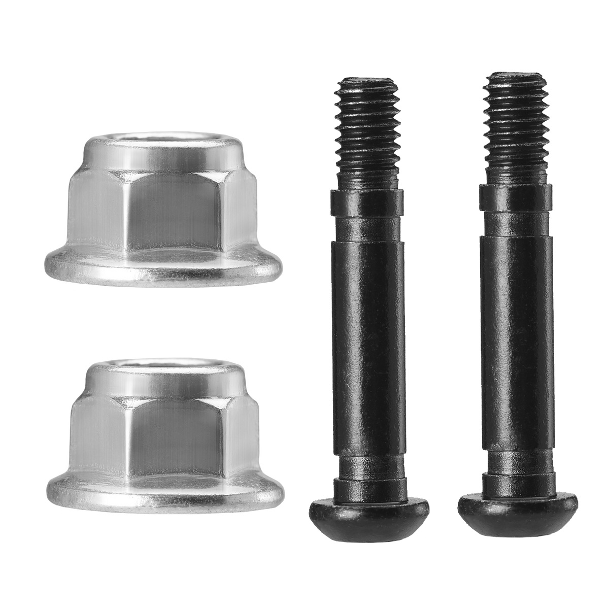 Set of two durable shear pins with matching silver nuts for snow blower maintenance in tool accessories collection