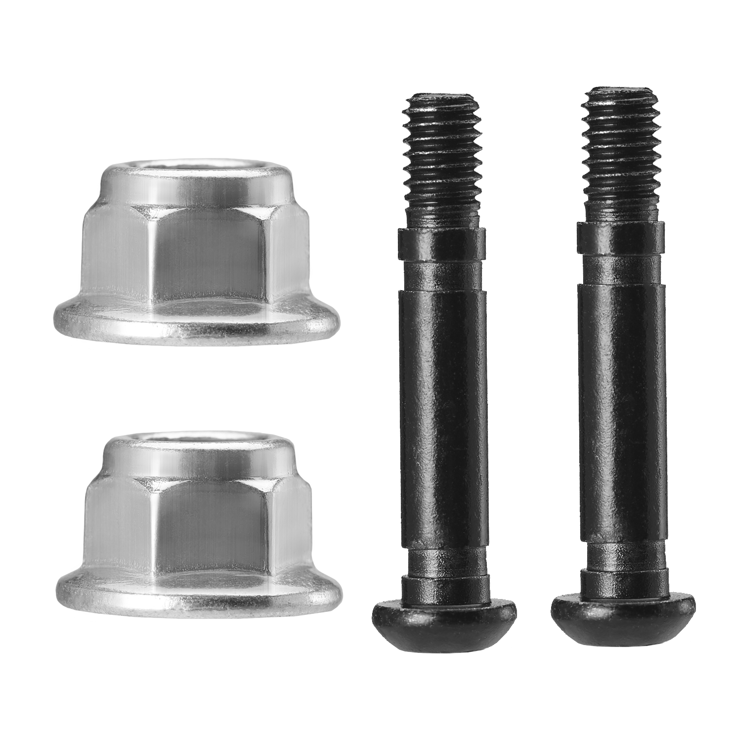 Set of two durable shear pins with matching silver nuts for snow blower maintenance in tool accessories collection