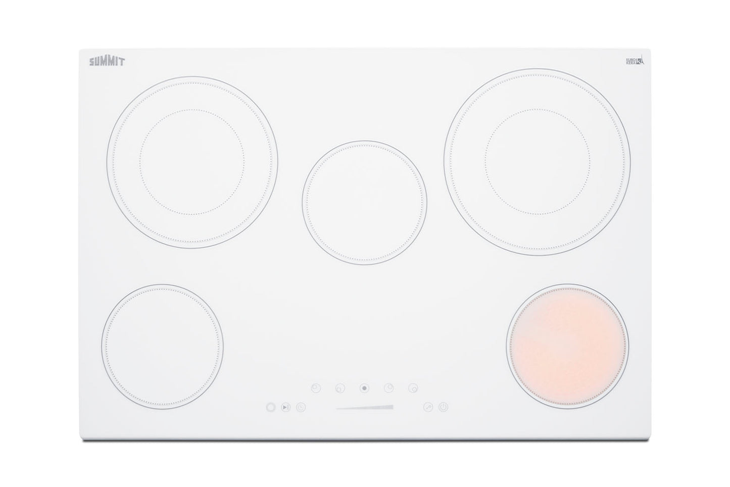 30" Wide 208-240V 5-Burner Radiant Cooktop