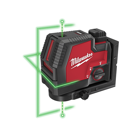 Compact rechargeable laser level projecting green cross lines and plumb points for precise alignment in measuring tools collection