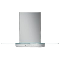 wall-mount glass canopy chimney hood with stainless steel body and sleek design in kitchen appliances collection