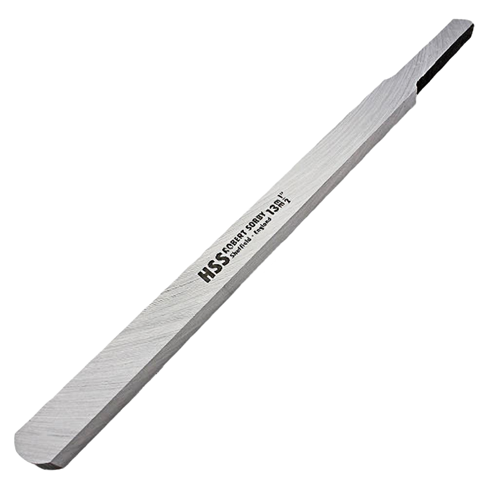 High-speed steel round nose scraper blade with precision edge for detailed woodworking and home improvement tasks