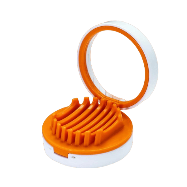 Orange and white Joie kitchen gadget with slicing wires and wedge slots for uniform egg cutting under $25 collection