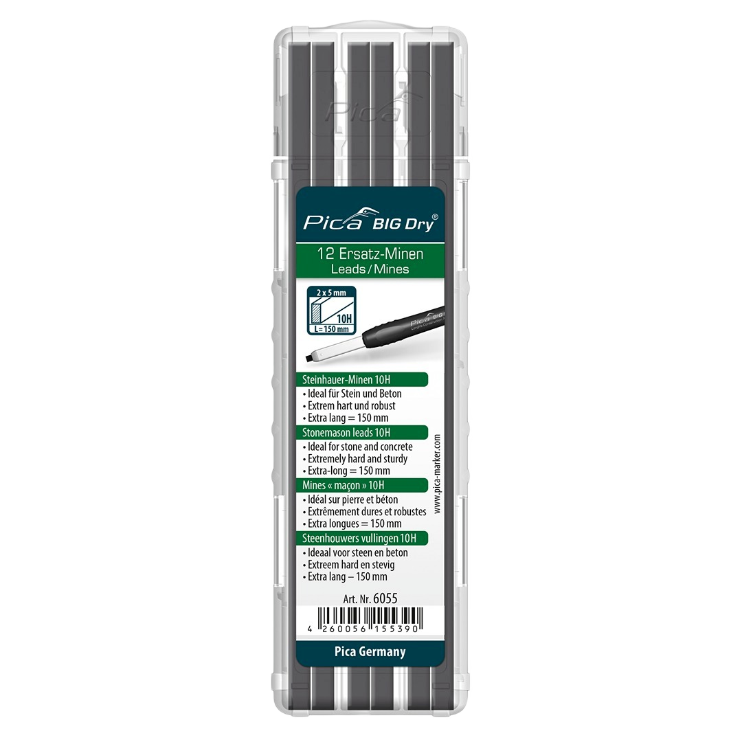 Plastic case of Pica BIG Dry rectangular 10H refill leads for measuring and woodworking tools under $50