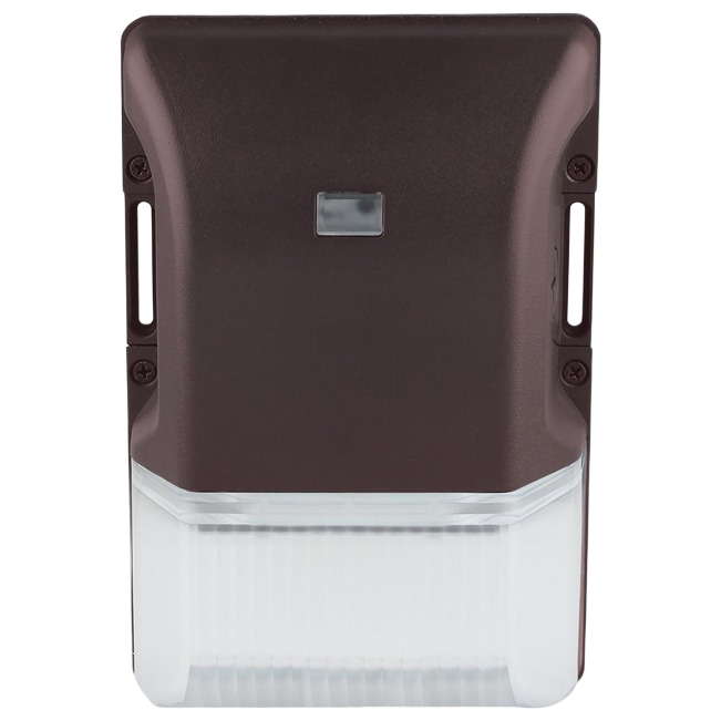 Bronze small LED wall pack with selectable color temperature for energy-saving outdoor lighting and home improvement projects