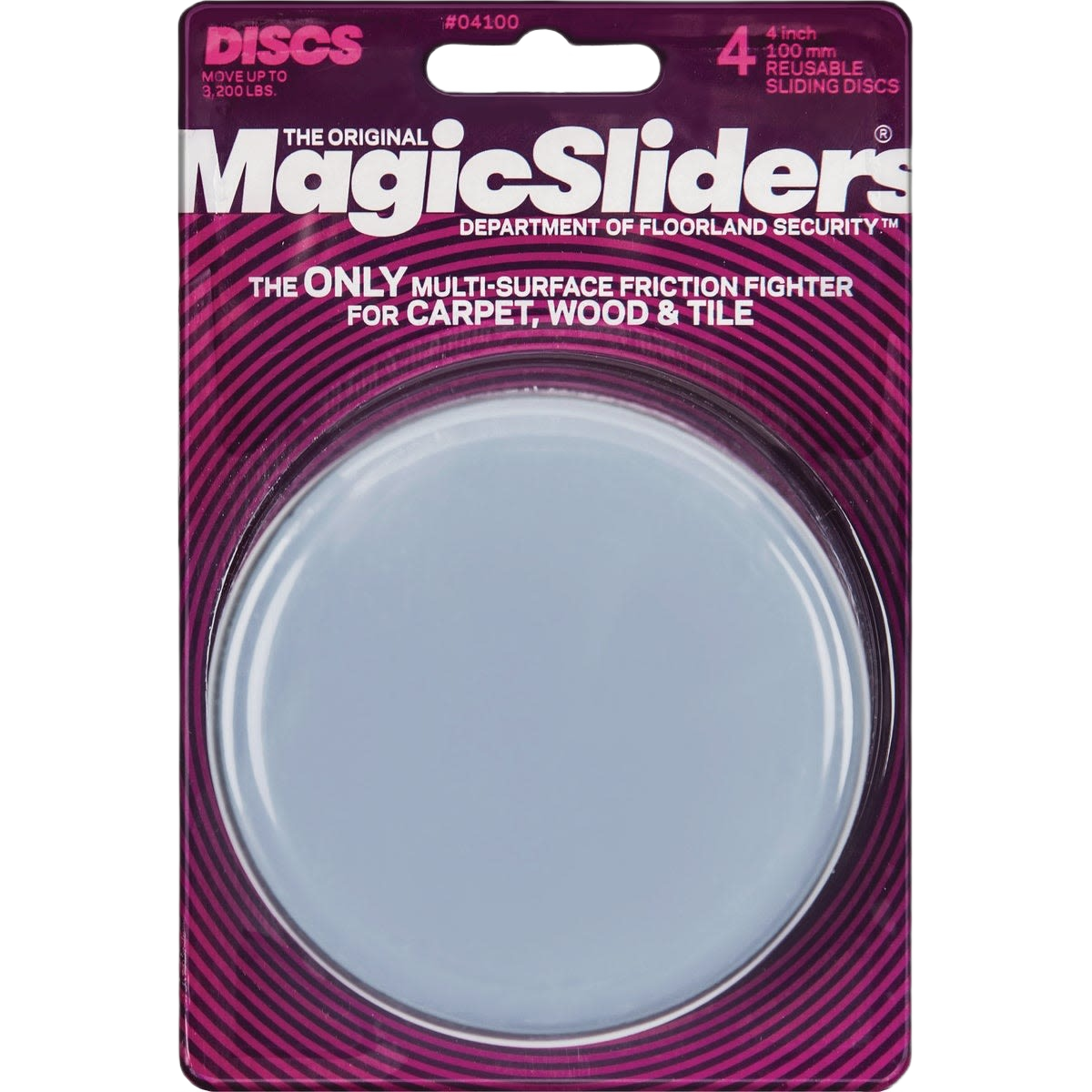 Round reusable furniture slider designed for moving heavy items on carpet, wood, and tile surfaces in home improvement tasks