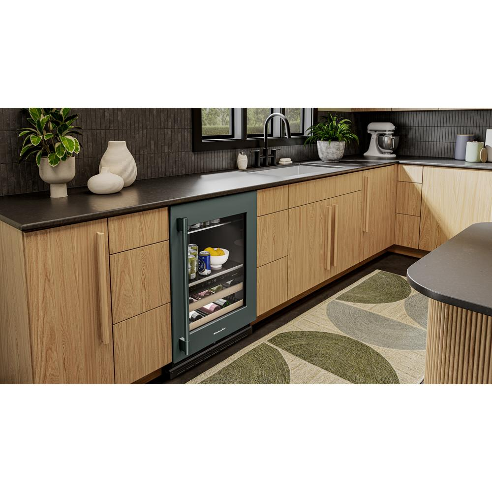 24" Beverage Center with Glass Door and Wood-Front Racks