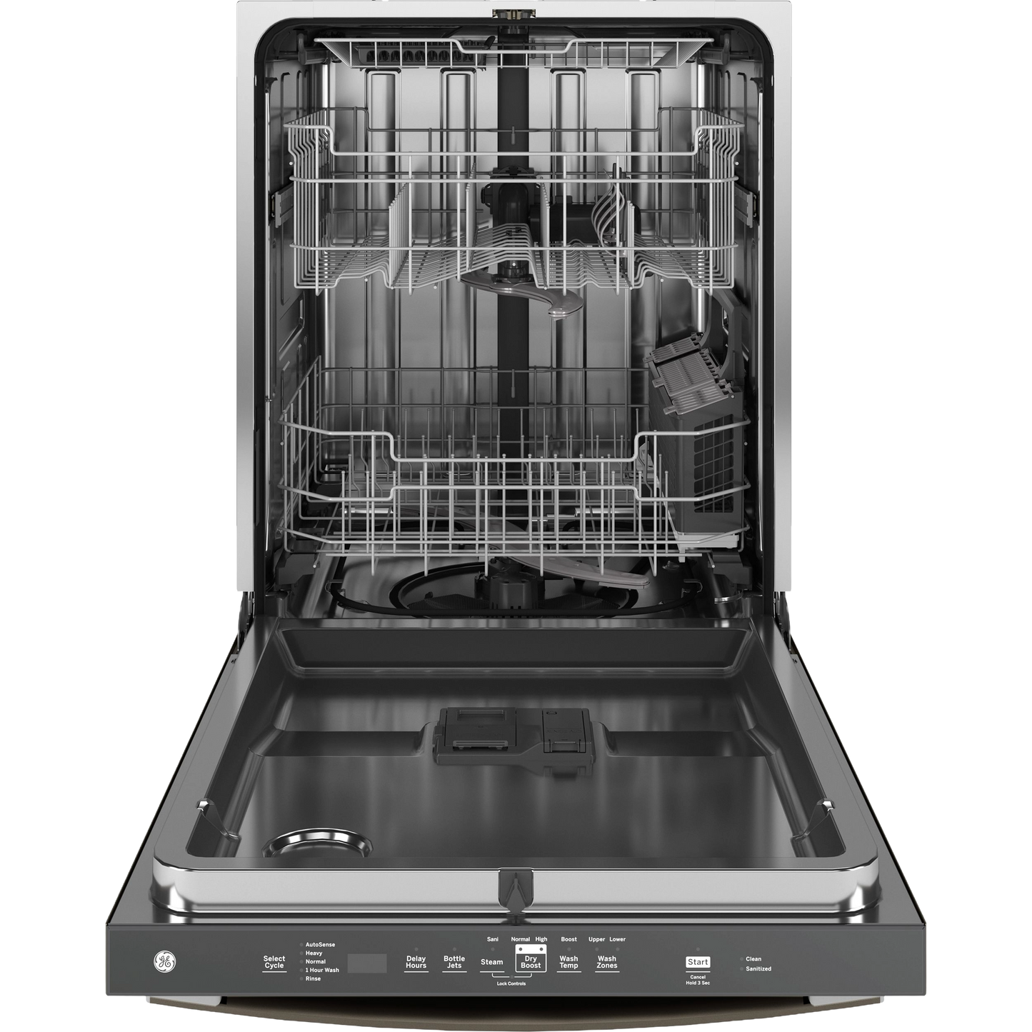 GE® ENERGY STAR® Top Control with Stainless Steel Interior Dishwasher with Sanitize Cycle
