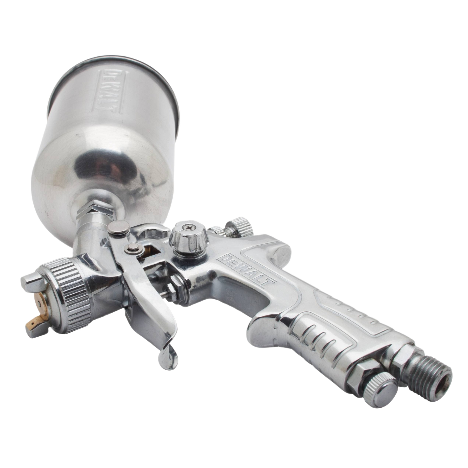Compact gravity feed paint sprayer gun with metal cup for precision touch-up in air tools and home improvement sets