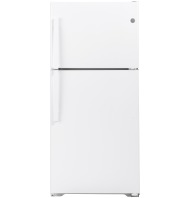 white top-freezer refrigerator with recessed handles for kitchen and home appliance use