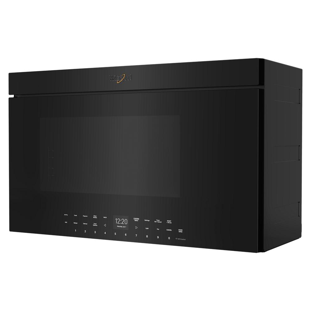 Black built-in over-the-range microwave with touch controls and digital display from kitchen appliances collection