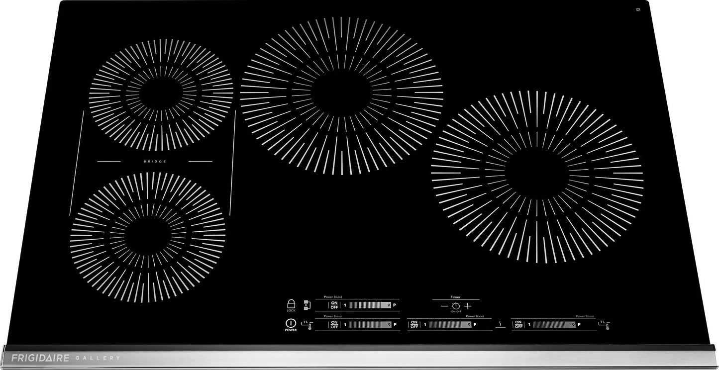 Black glass 30" induction cooktop with five cooking zones and digital touch controls in Kitchen & Kitchenware collection