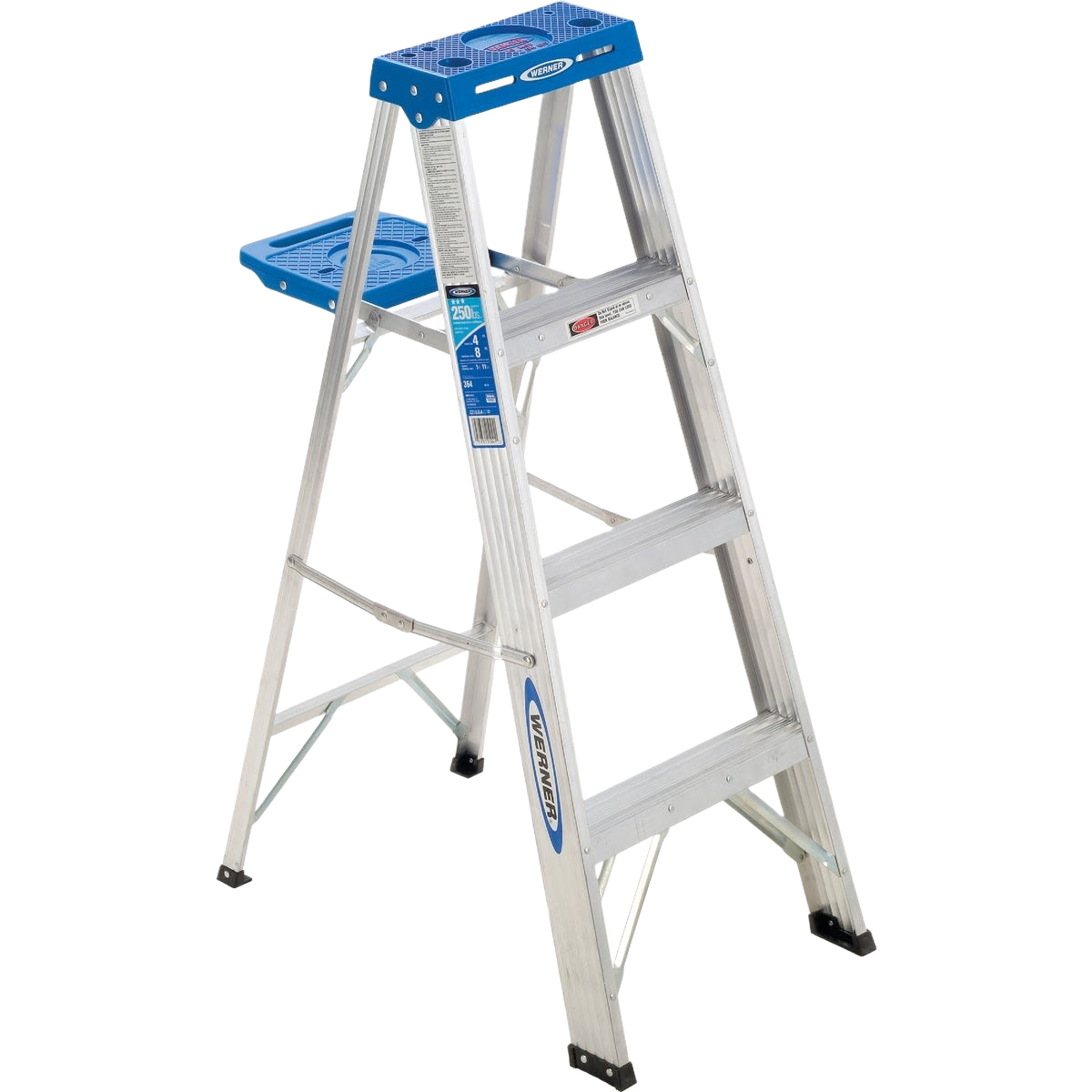 Werner 4 ft Aluminum Step Ladder with 250 lb Capacity – Hartville