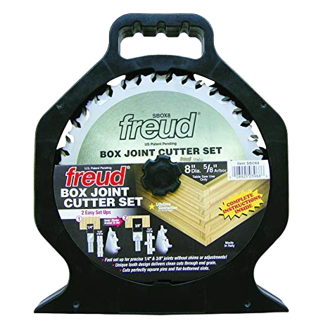 8-inch box joint cutter set with dual blades for woodworking on table saws in power tool accessories collections