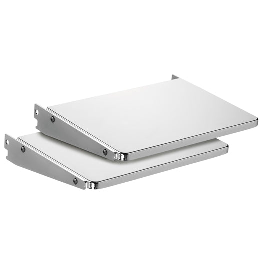 Pair of sturdy folding metal tables with smooth surfaces for enhanced workspace in home improvement projects