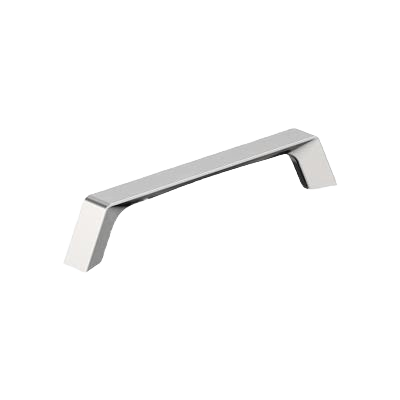 Polished chrome cabinet pull with sleek angular design for modern home improvement and hardware applications