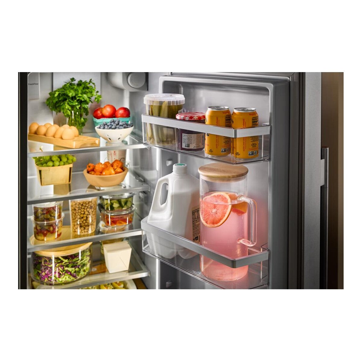 20.8 Cu. Ft. 36-Inch Counter-Depth Side-by-Side Refrigerator with Exterior Ice and Water Dispenser in Black Ore