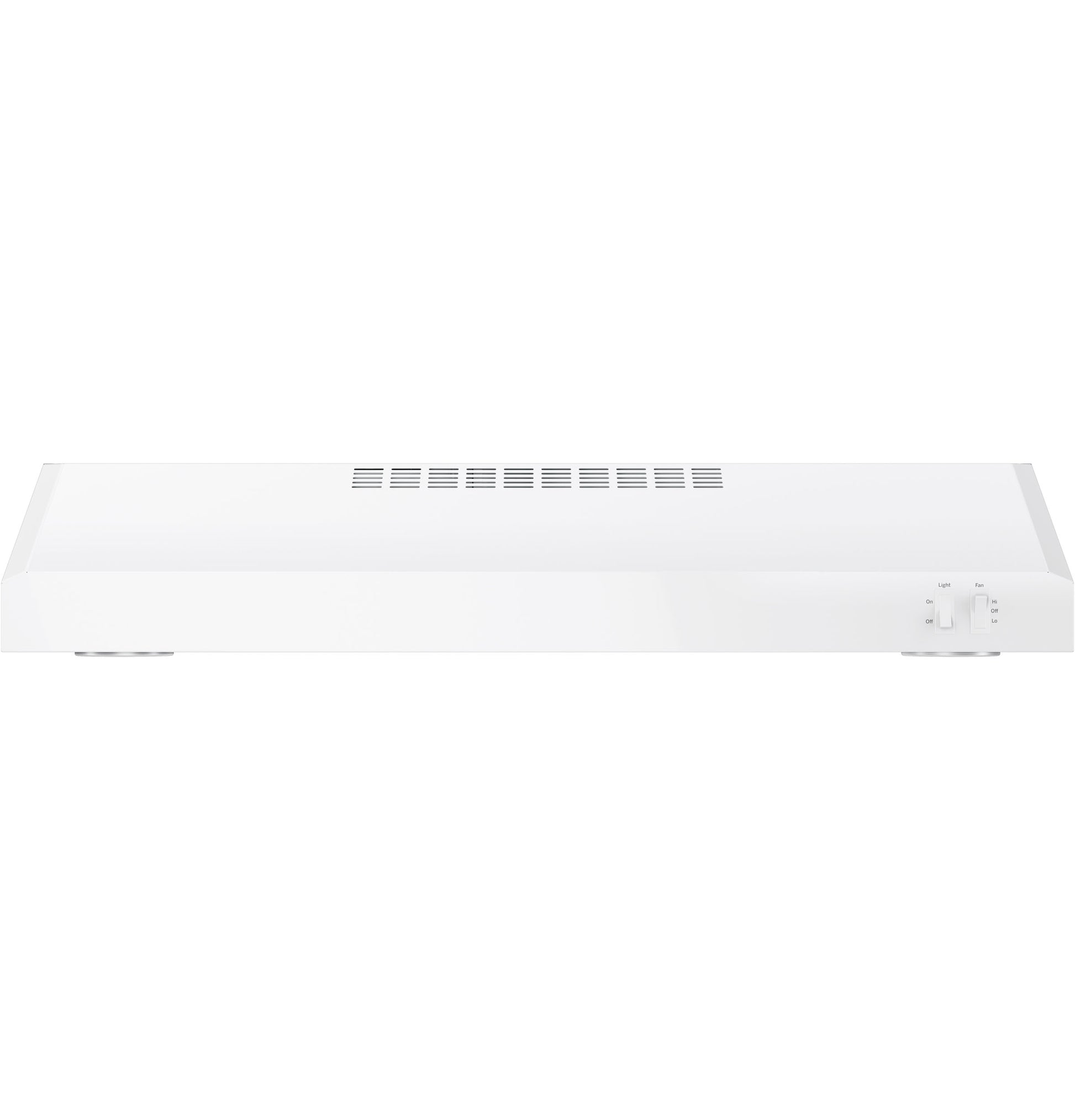 White under cabinet range hood with vent and manual control knobs from kitchen appliances and range hoods collection