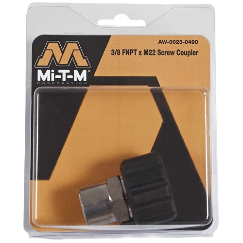Pressure washer screw coupler with 3/8" female pipe thread and M22 connection in Tool Accessories collection under $50