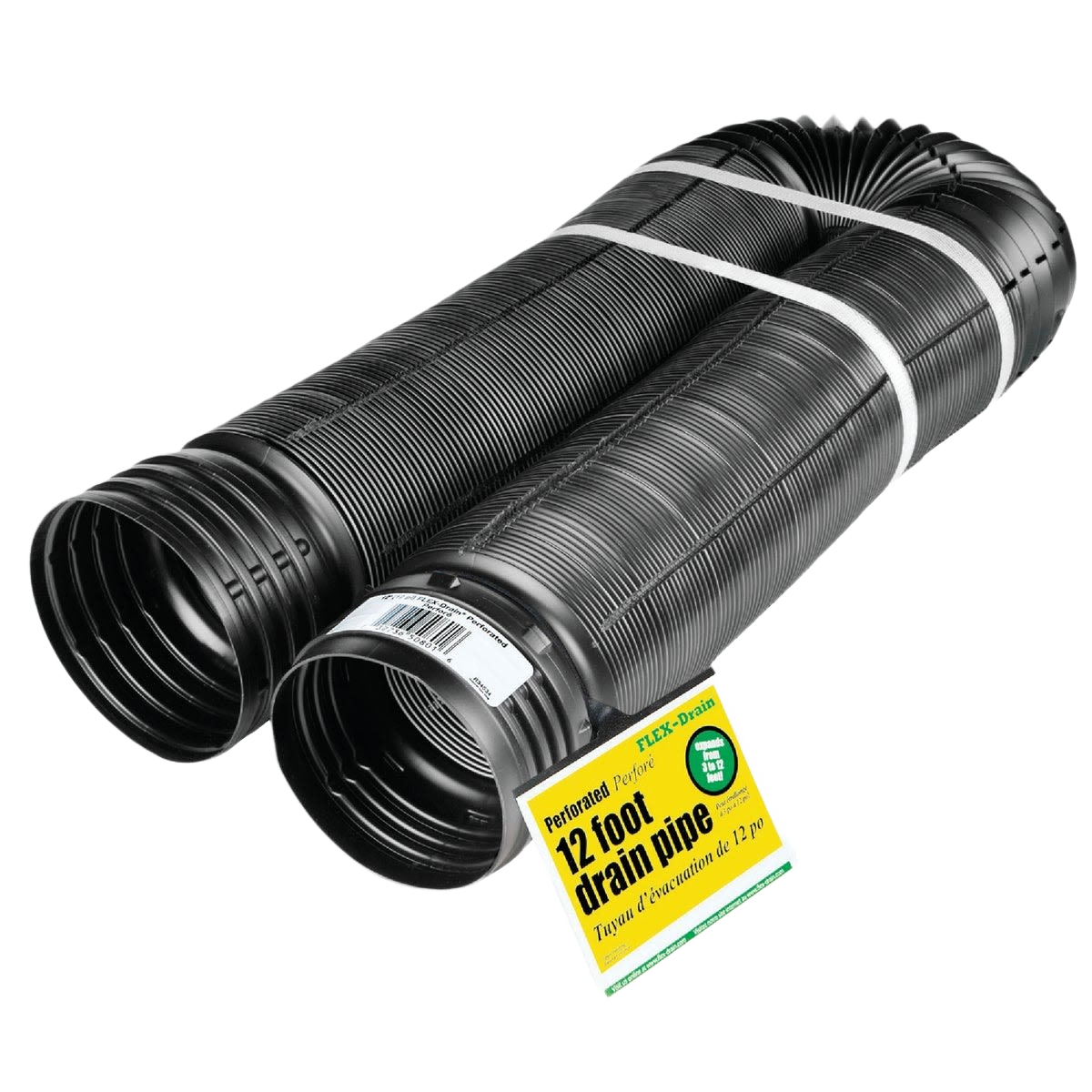 Black expandable 4-inch perforated drain pipe for plumbing and home improvement in Pipes & Fittings collections under $50