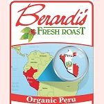 Package of Berardi’s organic Peru ground coffee featuring a map and brand logo on the label.