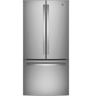 stainless steel French-door refrigerator with bottom freezer drawer for kitchen and home improvement