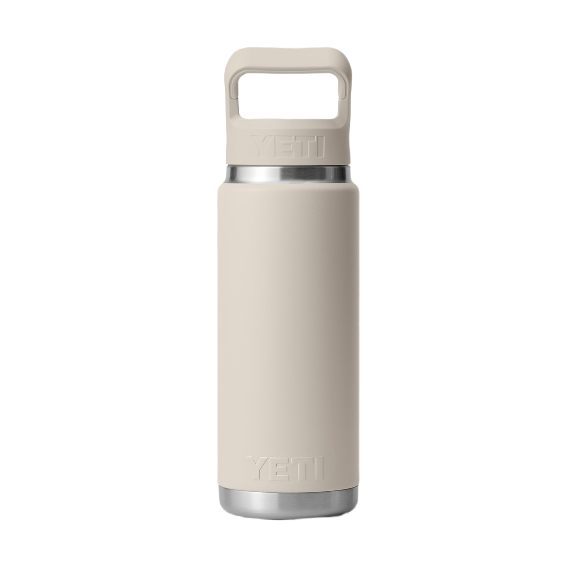Tan insulated stainless steel 26 oz. bottle with sturdy handle and straw cap from drinkware and kitchen & kitchenware collections