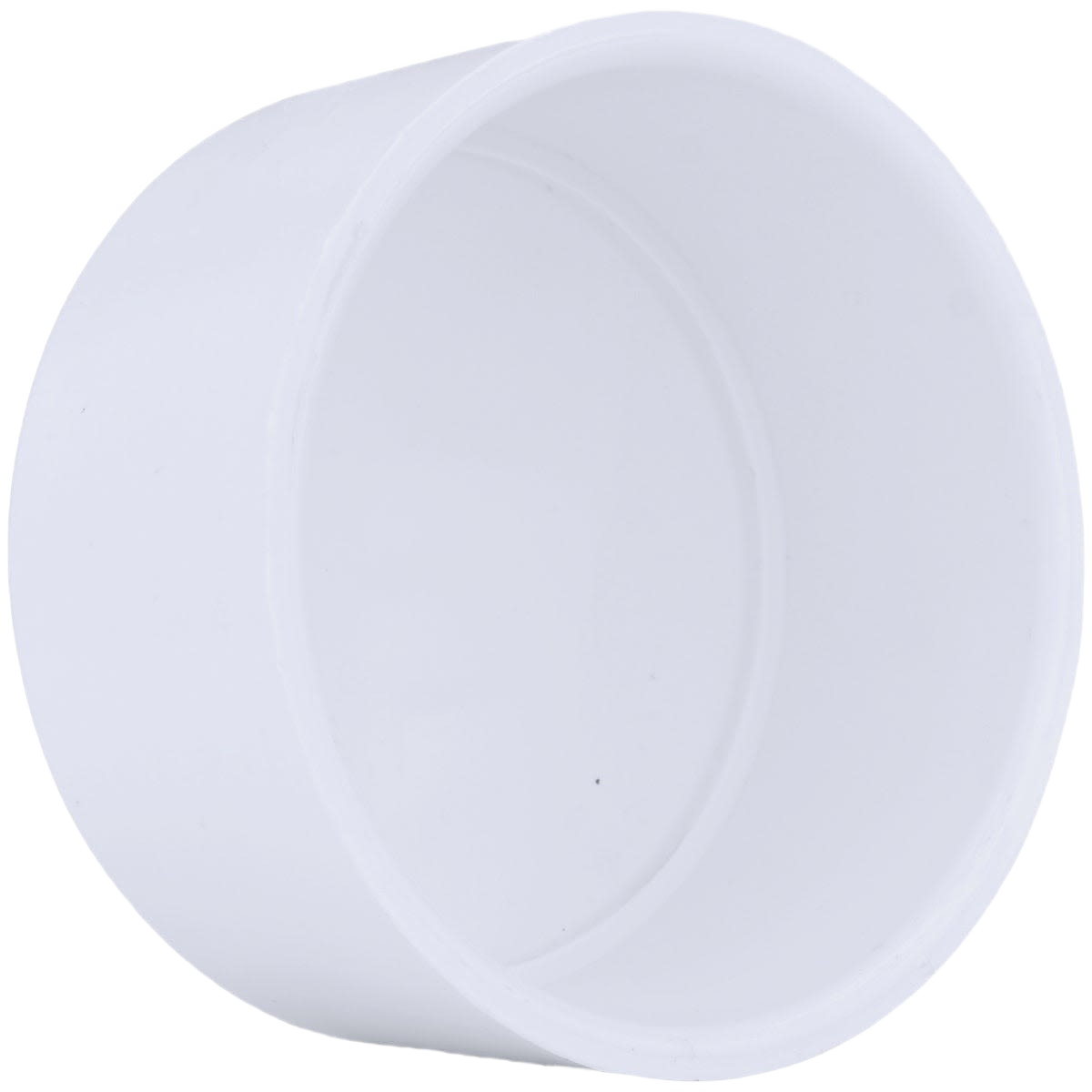 White 4-inch PVC pressure cap fitting for plumbing and pipes, suitable for home improvement projects under $50 collections