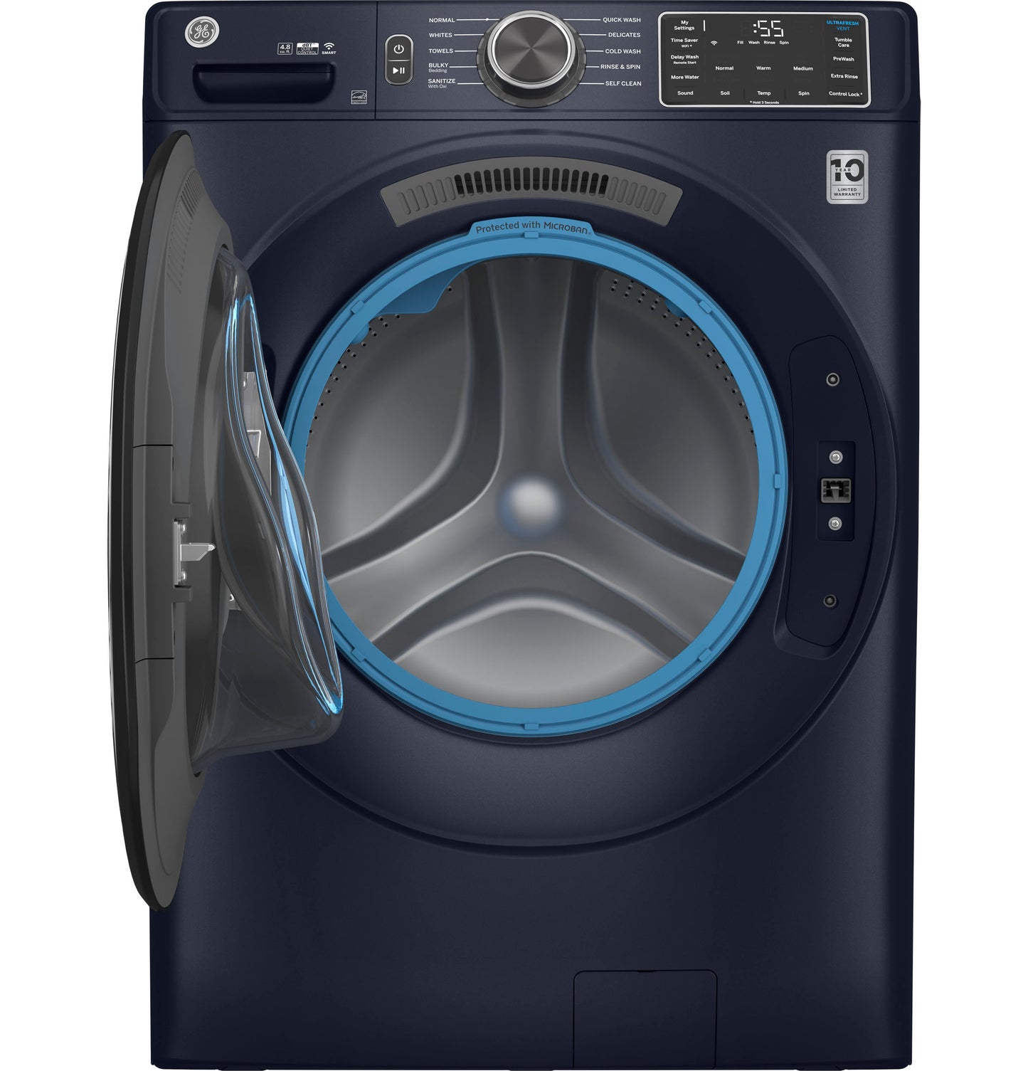 GE® ENERGY STAR® 4.8 cu. ft. Capacity Smart Front Load  Washer with UltraFresh Vent System with OdorBlock™ and Sanitize w/Oxi
