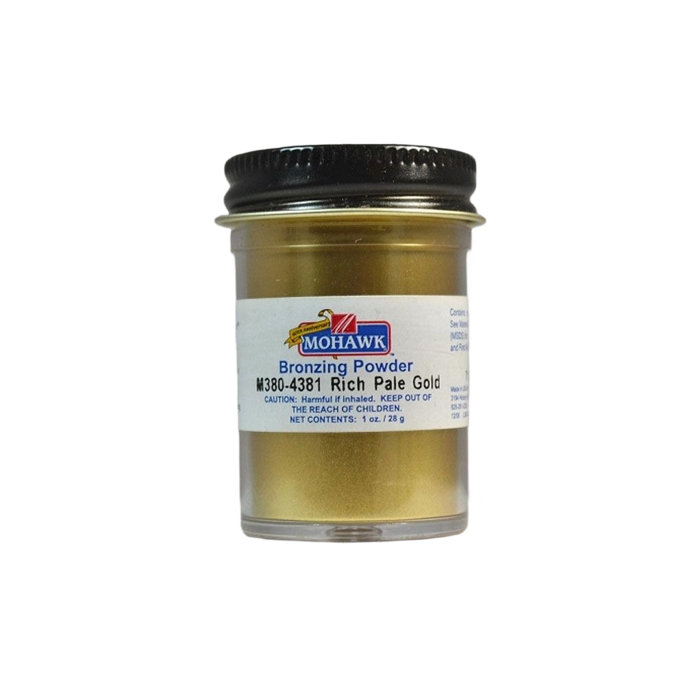 Small jar of Mohawk bronzing powder in rich pale gold color from Paint & Supplies collection under $50