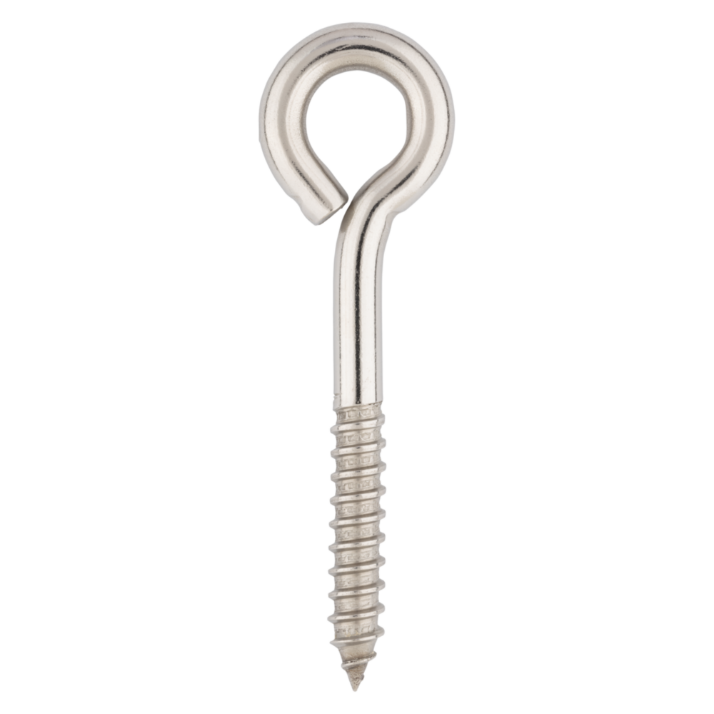 Stainless steel lag screw eye for fastening and hanging in hardware, hooks & eyes, and fasteners under $50 collection