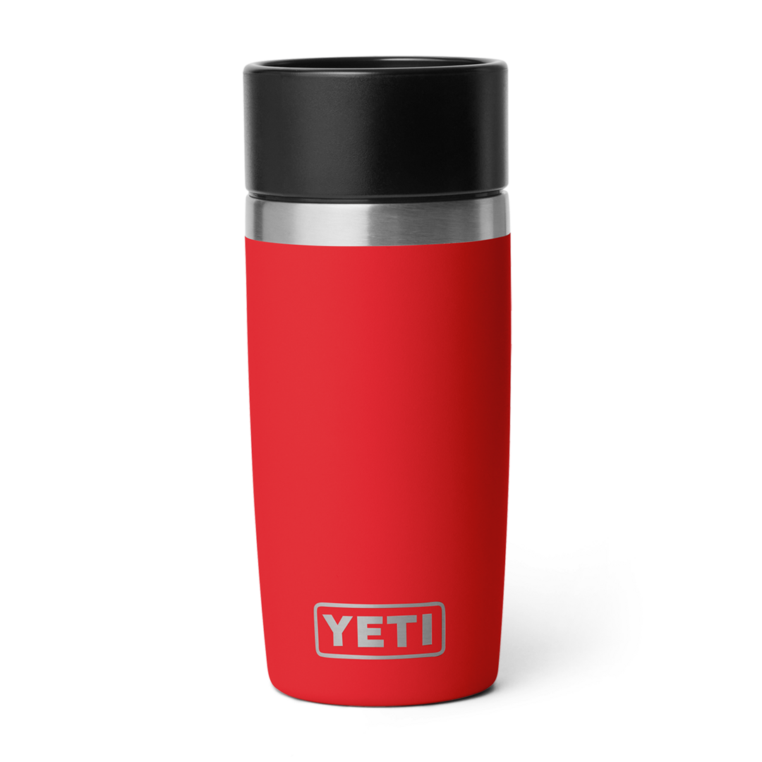 Red stainless steel insulated 12 oz travel bottle with black lid from drinkware and kitchenware collections under $100