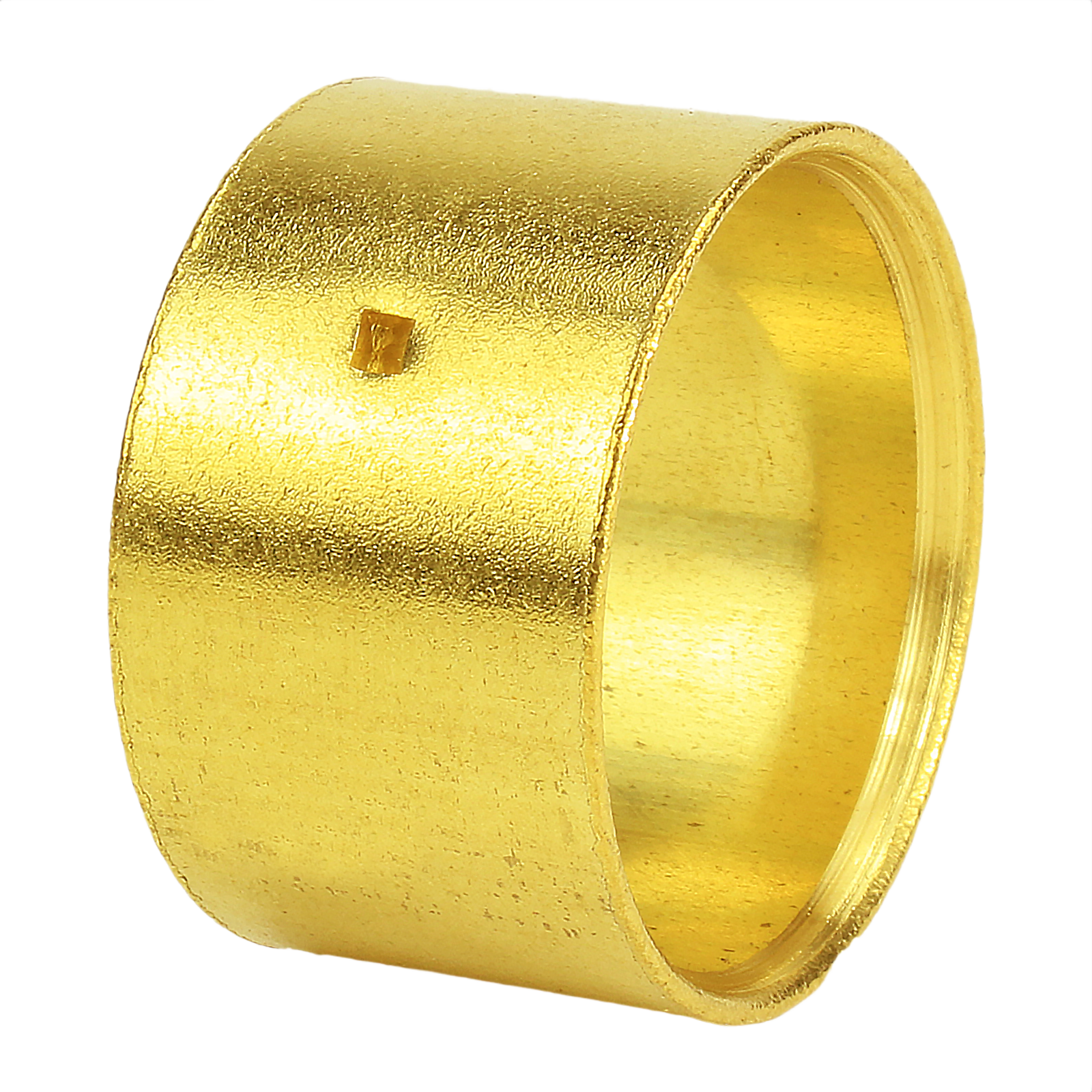 Brass ferrule ring with textured finish for woodworking and home improvement applications