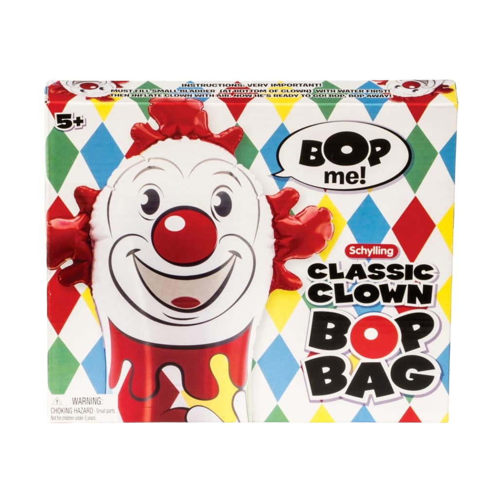 Colorful clown design bop bag toy in vibrant diamond pattern, part of Toys & Games and Pretend Play under $50 collection