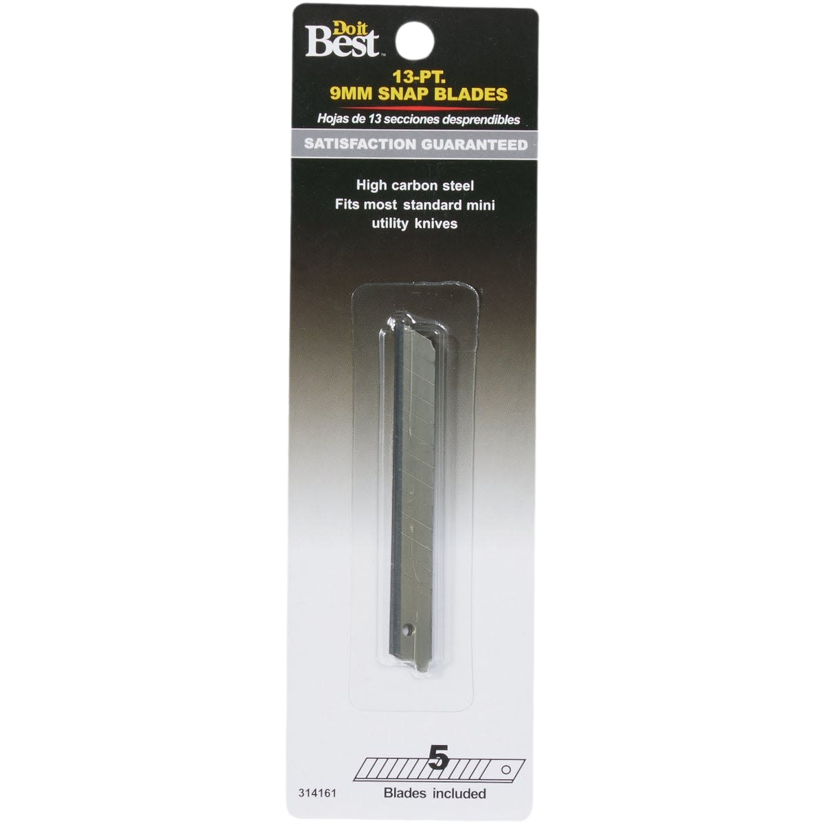 Set of 5 high carbon steel snap-off utility knife blades for cutting tools and woodworking hand tools under $25