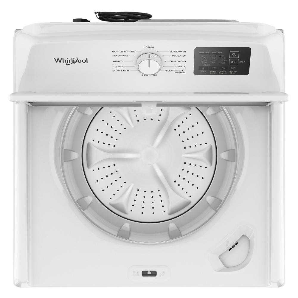 Top load washer with impeller and control panel featuring multiple wash cycles in washers and home improvement collection