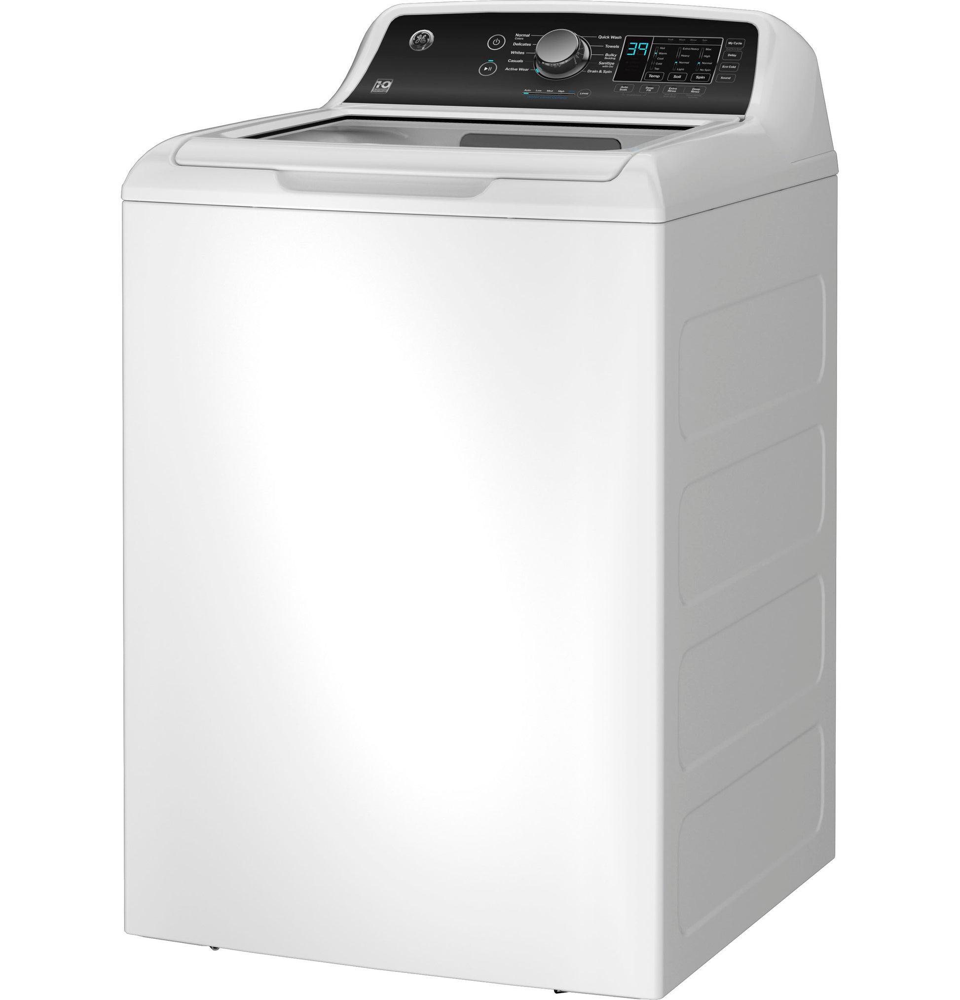 White top-load washer with digital control panel and water level settings in Washers and Appliances collections