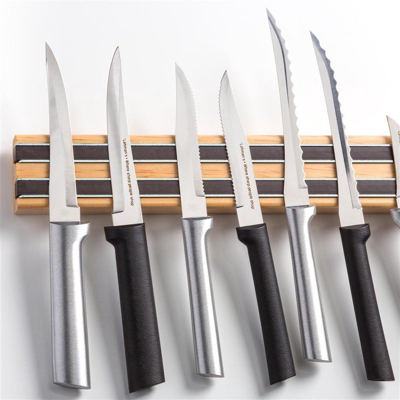 18-inch magnetic knife holder mounted with various kitchen knives for cooking utensils organization under $50 collections