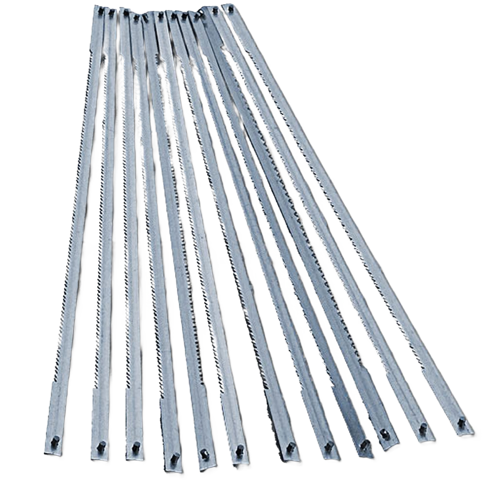 Set of 12 fine 6-1/2 inch saw blades for coping saws, ideal for woodworking and tool accessories under 50 dollars