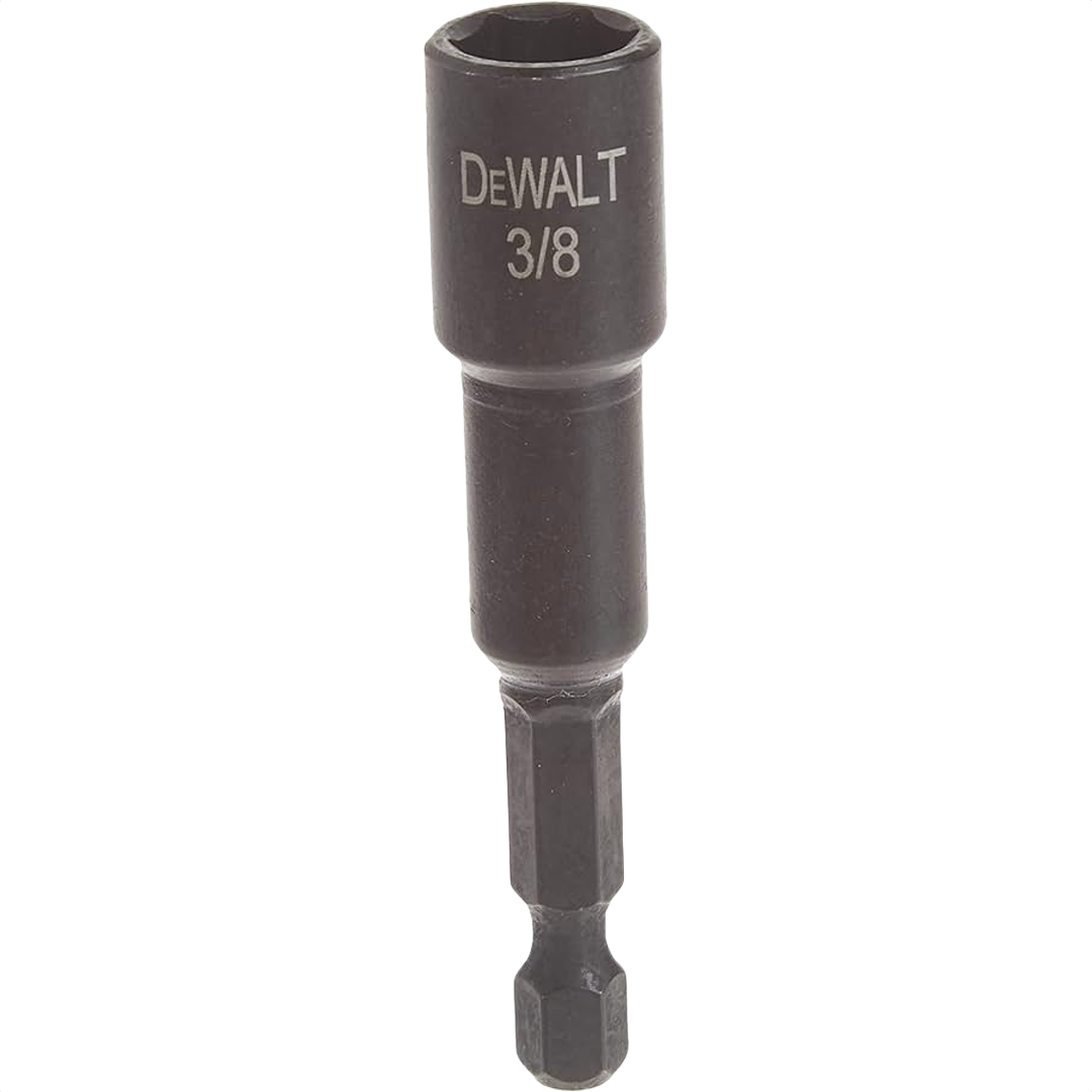 Black metal magnetic nut driver with 3/8 inch size marking for impact-ready home improvement tasks