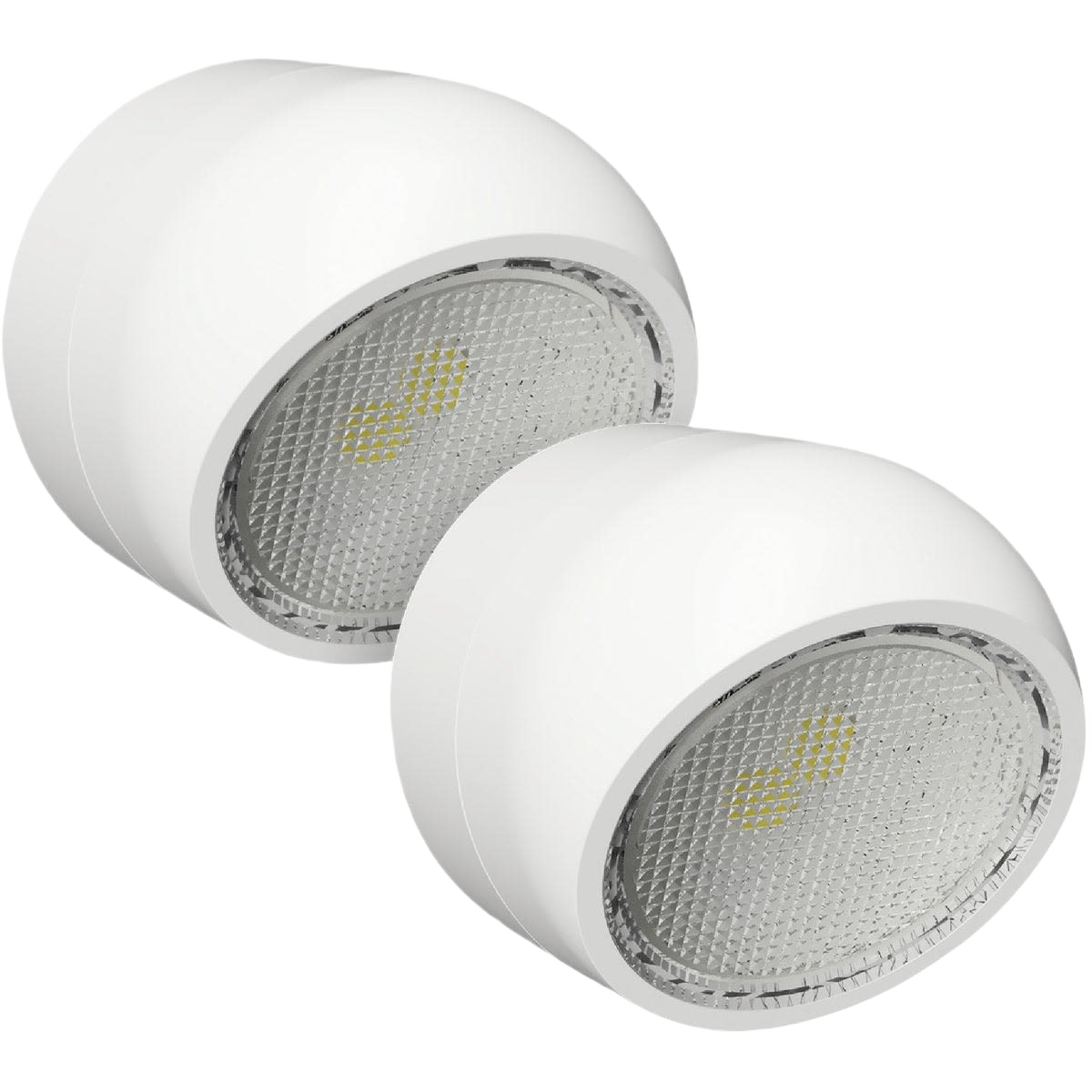 Pair of white adjustable night lights with LED bulbs for electrical and home improvement use under $50 collections